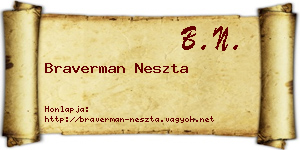 Braverman Neszta névjegykártya